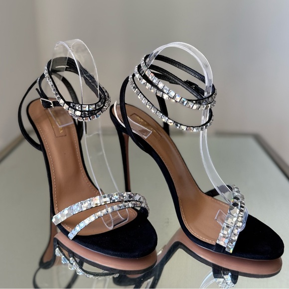 New Aquazzura So Vera Crystal-Embellished Suede Sandals 40 $1,350 - Picture 13 of 16